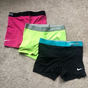 Set of three Nike shorts